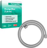 Hansgrohe Designflex Textilbrauseschlauch 160 cm Chrom – Recycled PET, Knickgeschützt, Drehwirbel