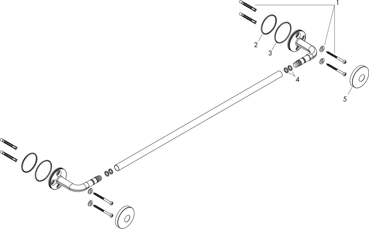 AXOR Universal Circular Badetuchhalter 800 mm mattweiß – Wandmontage, verdeckte Befestigung, 1 Stange