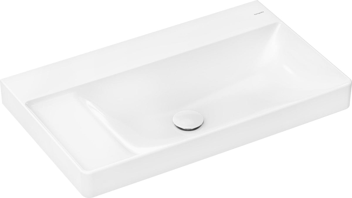 HANSGROHE Waschtisch Xelu Q 800x480mm weiß ohne Hahnloch ohne Überlauf mit Ablage links