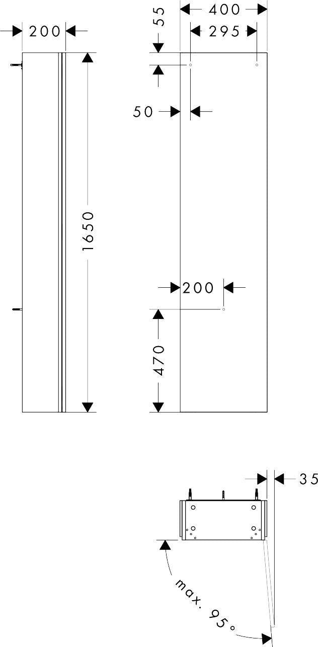 HANSGROHE Xilesa E Hochschrank 400 mm, Anschlag rechts, SoftClose, 2 Glasfachböden