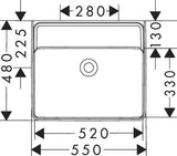 HANSGROHE Waschtisch Xanuia Q 550x480mm weiß SmartClean ohne Hahnloch mit Überlauf