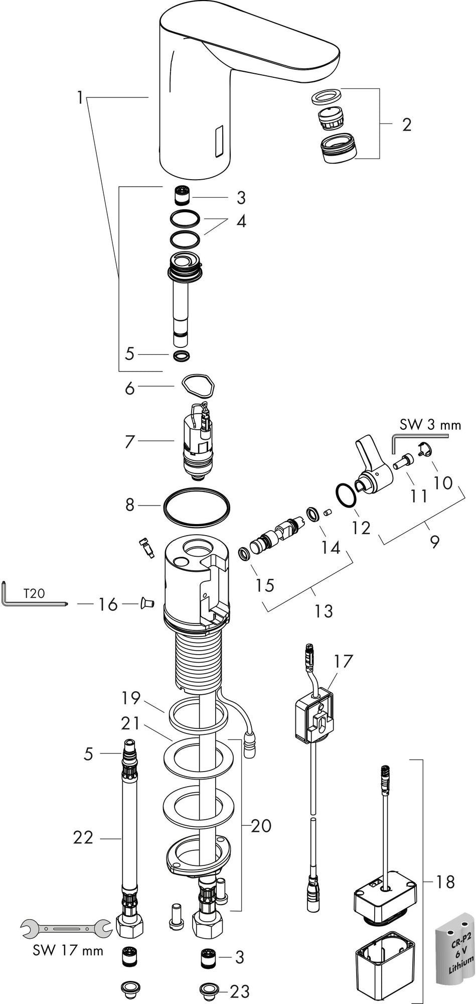 HANSGROHE Focus Elektronik-Waschtischmischer DN 15 – Infrarot, Batteriebetrieb, Chrom