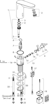 HANSGROHE Focus Elektronik-Waschtischmischer DN 15 – Infrarot, Batteriebetrieb, Chrom