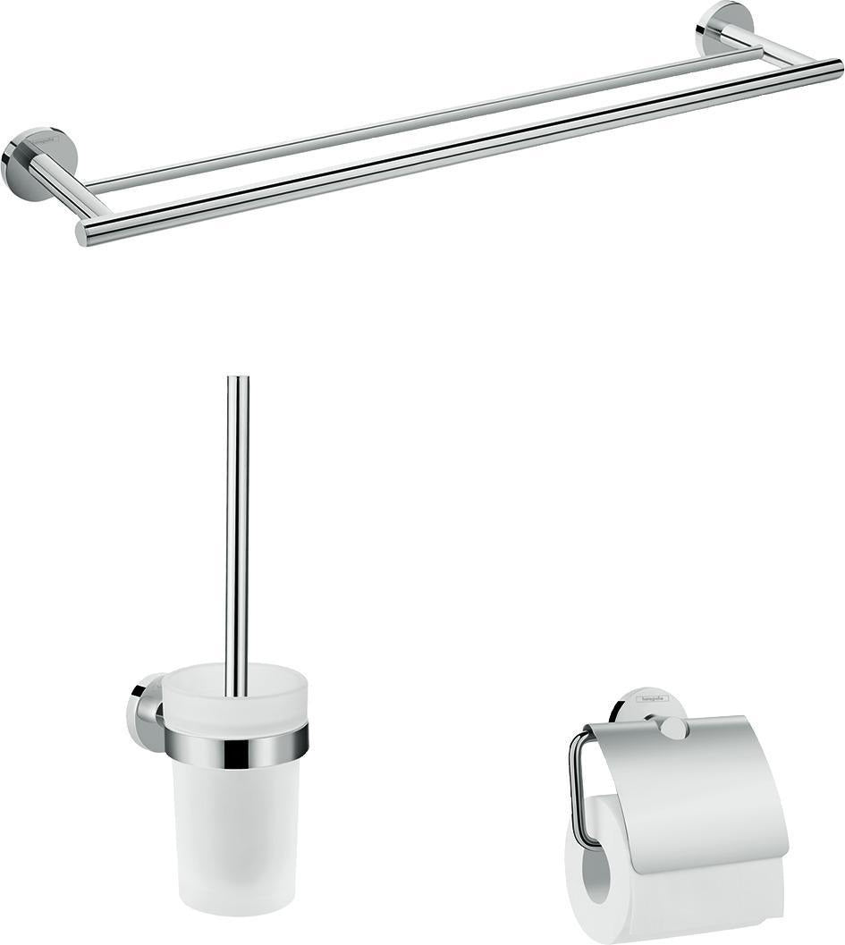 HANSGROHE Bad-Accessoire-Set Logis Universal 3-teilig aus Messing in Chrom