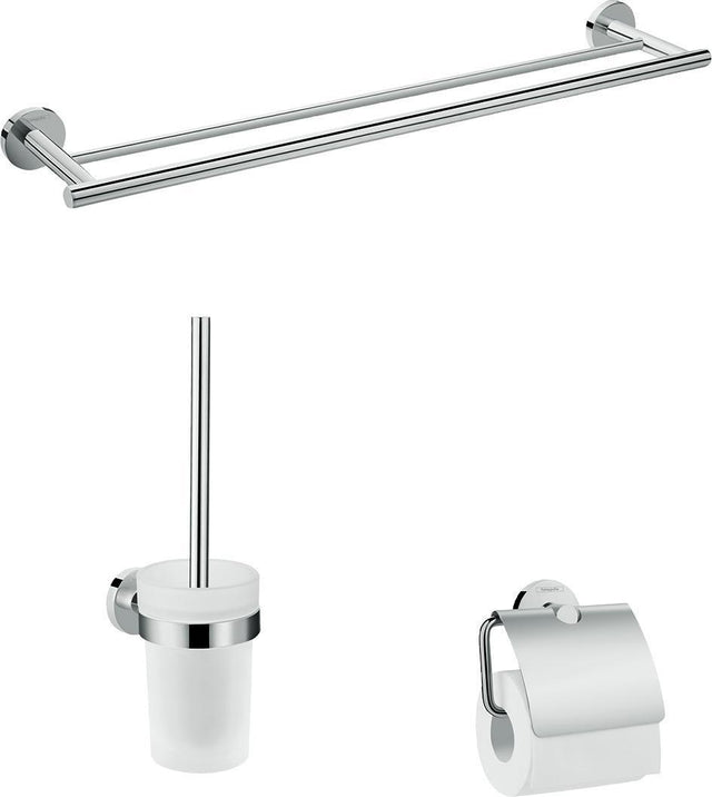 HANSGROHE Bad-Accessoire-Set Logis Universal 3-teilig aus Messing in Chrom