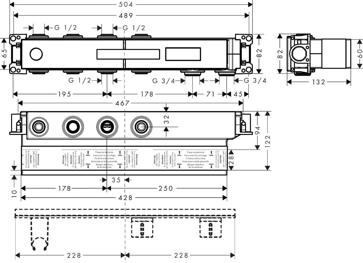 AXOR Grundset für Thermostatmodul Select – 2 Verbraucher, DN15/DN20, schallentkoppelt