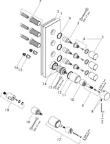 AXOR STARCK SHOWERCOLLECTION Thermostatmodul DN 20 für 3 Verbraucher, eckig, Chrom