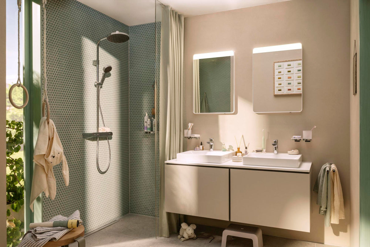 HANSGROHE Xilesa E Waschtischunterschrank 1360 mm, 2 Schubkästen, SoftClose, Wandmontage, MoistureProof