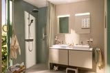 HANSGROHE Konsole Xilesa E 1375x550 mm mit 2 Ausschnitten für Aufsatzwaschtische in Eiche