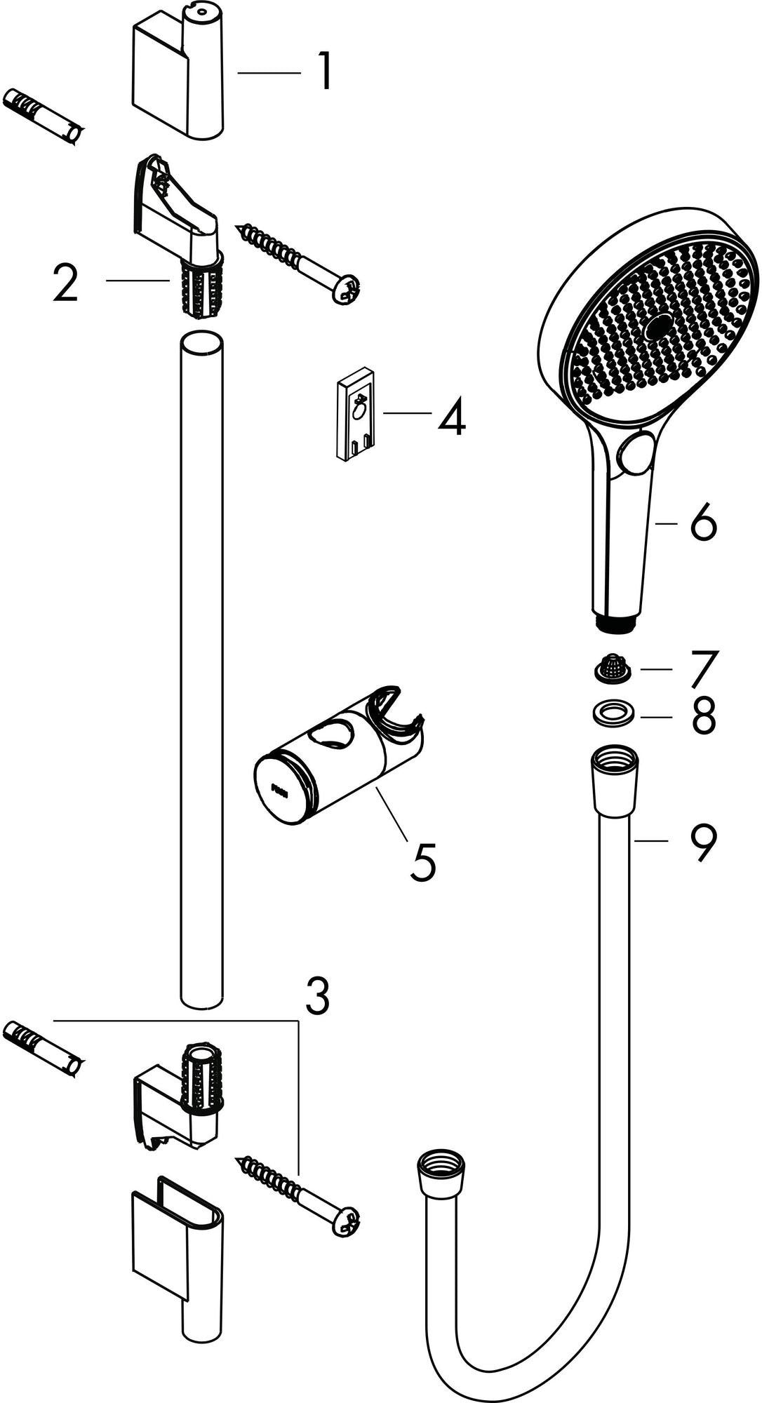 HANSGROHE Rainfinity 130 3jet Brauseset mit Unica S Puro 90 cm Stange Push Schieber chrom