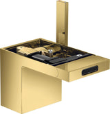 AXOR MYEDITION Einhebel-Bidetmischer ohne Platte polished gold optic mit Push-Open Ablaufgarnitur