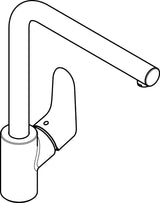 HANSGROHE HG Einhebel-Küchenmischer 280 FOCUS DN 15 mit Schwenkauslauf Chrom