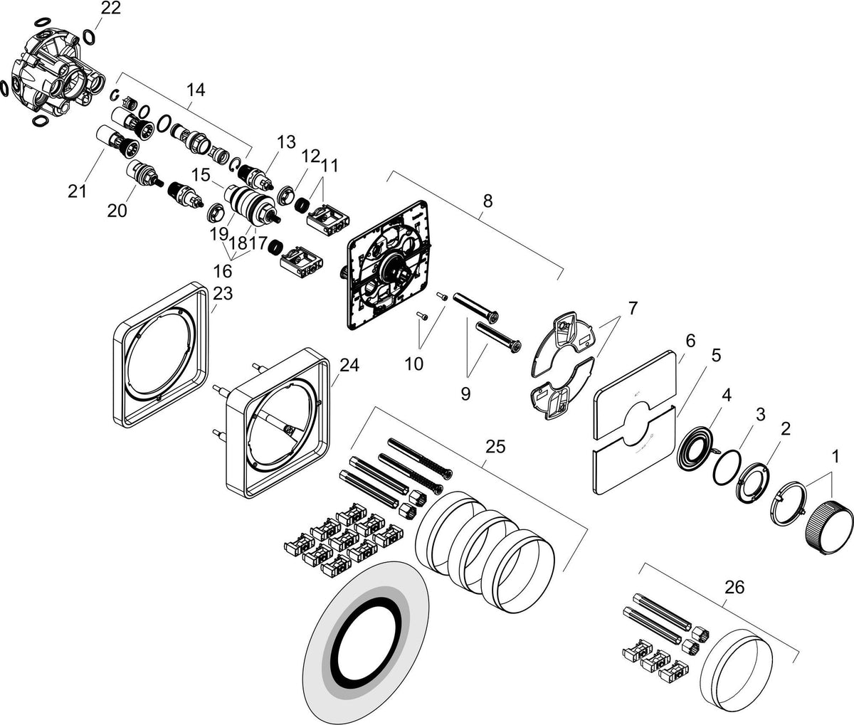 AXOR ShowerSelect ID Thermostat Unterputz mit 2 Verbrauchern von HANSGROHE – chrom