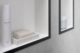 HANSGROHE XtraStoris Individual Wandnische mattweiß 300x150x100 mm mit Designrahmen – Edelstahl V2A