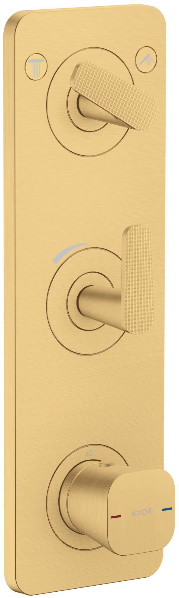 AXOR Citterio C Fertigmontageset Thermostatmodul UP mit Platte Cube cut chrom – 2 Verbraucher