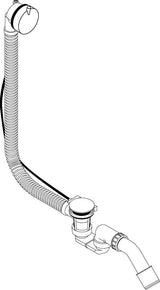 AXOR FLEXAPLUS S Ab-/Überlaufgarnitur mit Fertigset für Normalwannen, Chrom