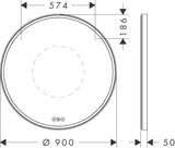 HANSGROHE Spiegel Xarita S 700 mm mit LED-Beleuchtung und kapazitivem Berührungssensor