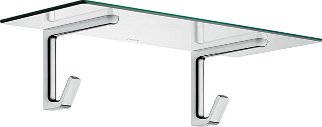 AXOR Universal Softsquare Badetuchablage 600 mm – Glasablage mit Haken in Chrom