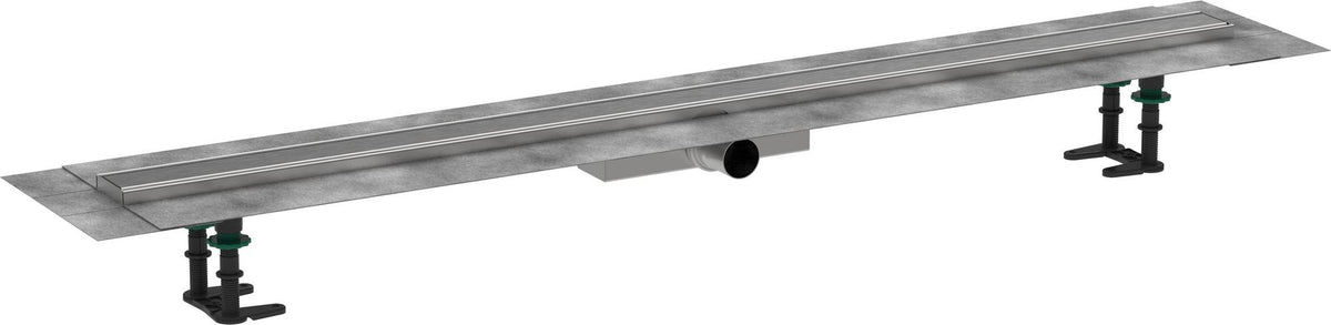 HANSGROHE RainDrain Compact Duschrinne 1200 mm Komplettset – Edelstahl, flache Installation, DN 40