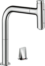 HANSGROHE Metris Select M71 Spültisch-Einhandmischer mit Ausziehbrause, Select-Technologie und ComfortZone 200 – Chrom