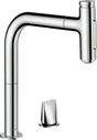 HANSGROHE Metris Select M71 Spültisch-Einhandmischer mit Ausziehbrause, Select-Technologie und ComfortZone 200 – Chrom