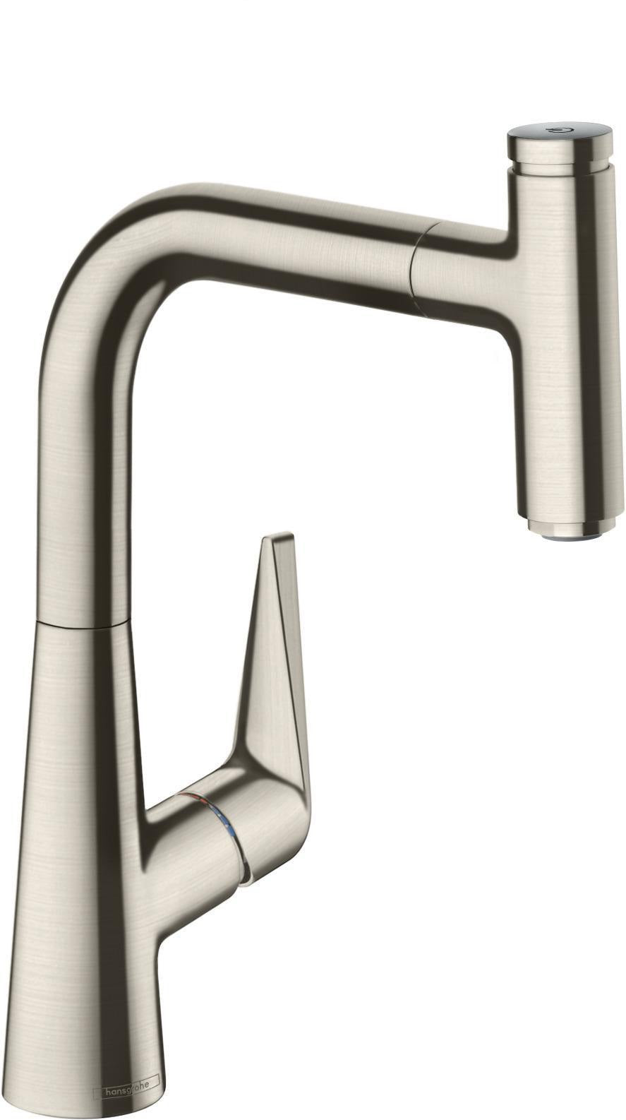 HANSGROHE Talis Select S 220 Küchenmischer mit Ausziehauslauf, Select-Knopf und ComfortZone, Chrom