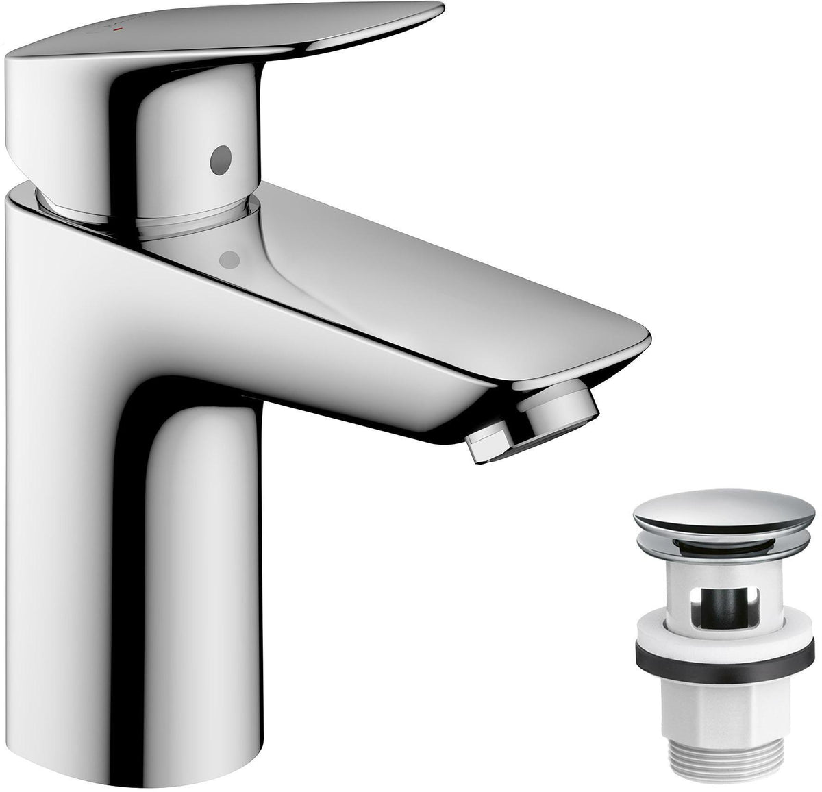 HANSGROHE Logis Einhebel-Waschtischmischer 100 mit Zugstangen-Ablaufgarnitur, chrom