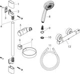 HANSGROHE Brausekombi Croma 100 Ecostat 1001 SL mit Unica'C Brausestange 900 mm Chrom
