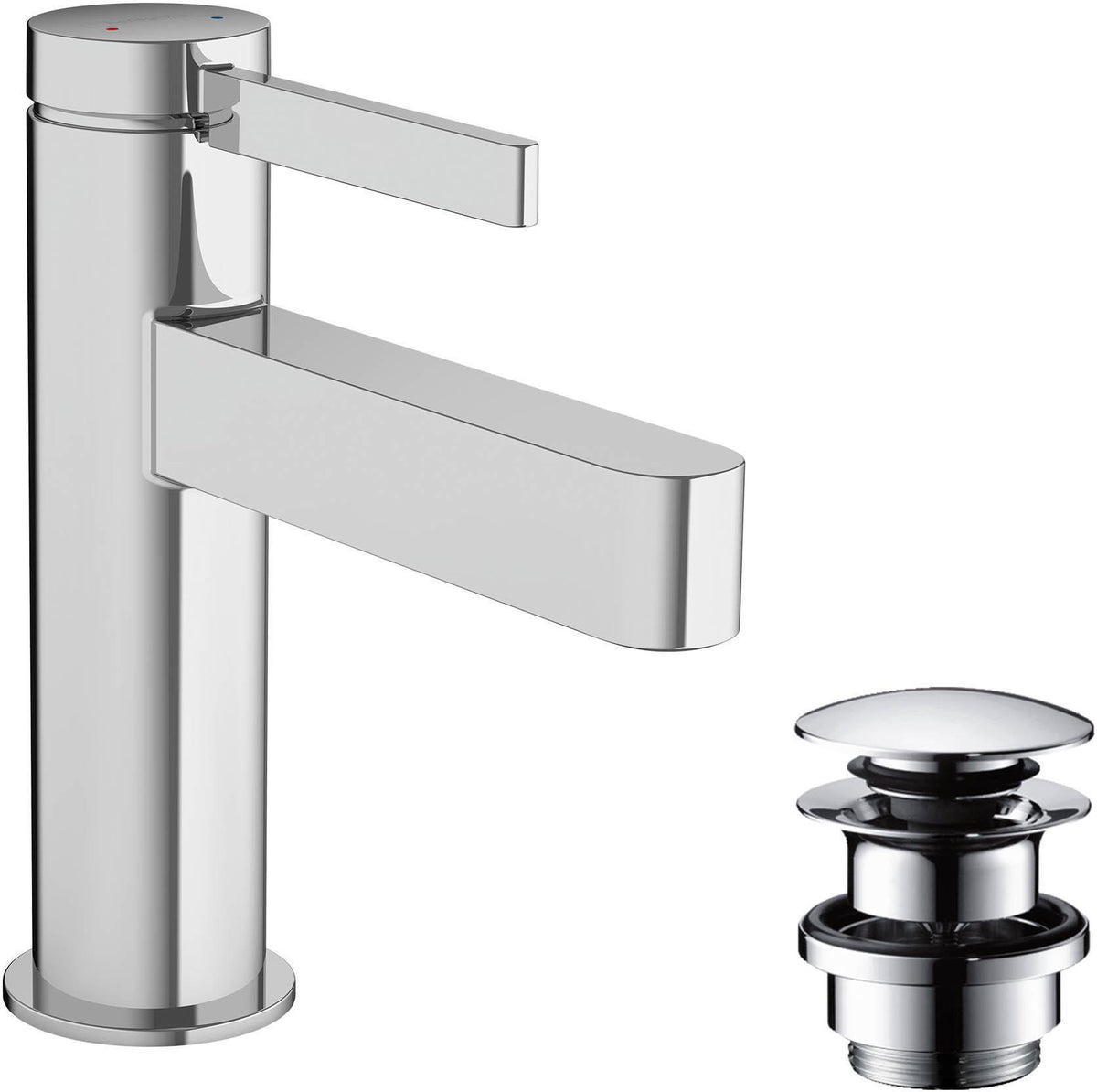 HANSGROHE Finoris Einhebel-Waschtischmischer 100 mit Push-Open Ablaufgarnitur, chrom