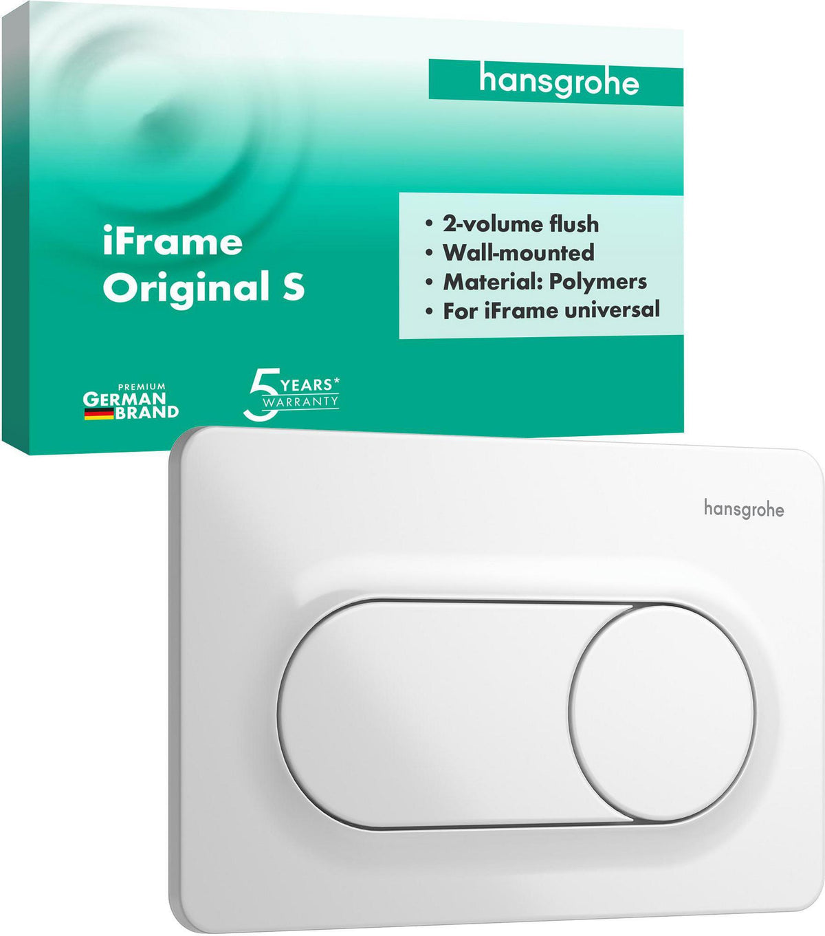 HANSGROHE iFrame Original S Betätigungsplatte – 2-Mengen-Spülung, Chrom, mechanisch