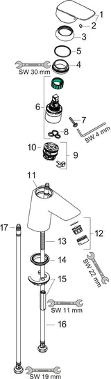 HANSGROHE Logis 70 Einhebel-Waschtischmischer DN 15 mit CoolStart und Zugstangen-Ablaufgarnitur, chrom