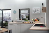 HANSGROHE Focus M42 Spültischmischer 220 mit Ausziehbrause, chrom – ComfortZone, 360° Schwenkbereich
