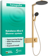 HANSGROHE Raindance Alive S 300 1jet Duschsystem mit Thermostat ShowerSelect Comfort E – Schwarz