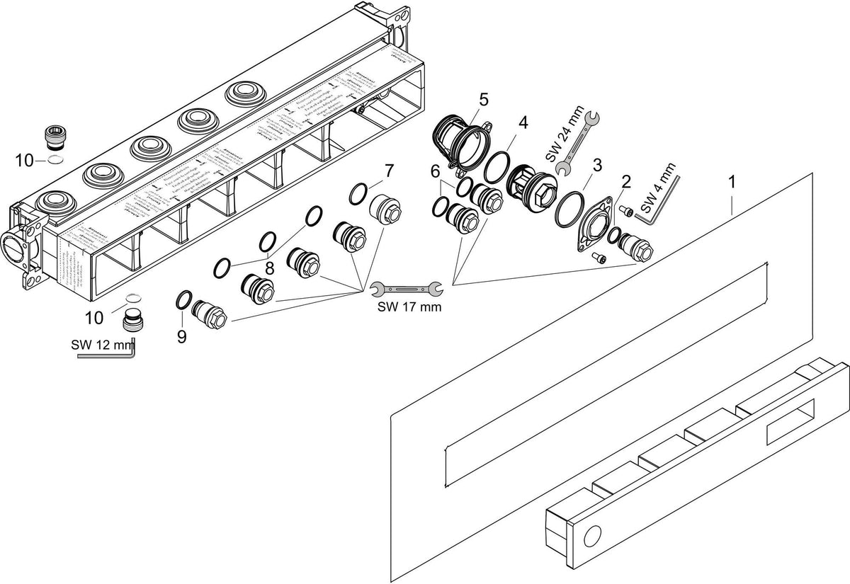 AXOR Grundset für Thermostatmodul Select – 2 Verbraucher, DN15/DN20, schallentkoppelt
