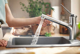 HANSGROHE Zesis M33 ComfortZone 150 Einhebel-Küchenmischer mit Ausziehbrause, 2 Strahlarten, Chrom