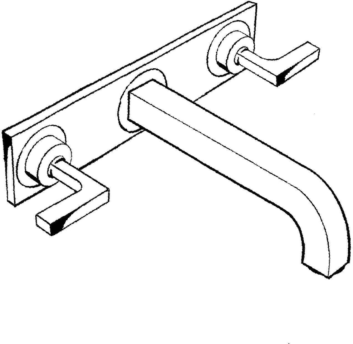 AXOR CITTERIO 3-Loch-Waschtischarmatur DN 15 mit 226 mm Auslauf und Hebelgriffen in Chrom