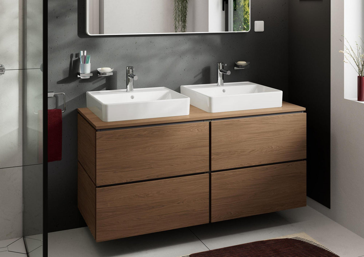 HANSGROHE Xanuia Q Aufsatzwaschtisch 550x480 mm weiß mit Hahnloch und Überlauf