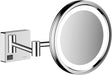 HANSGROHE AddStoris Kosmetikspiegel mit LED-Leuchte, 3-fach Vergrößerung, Chrom, 217 mm