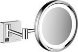 HANSGROHE AddStoris Kosmetikspiegel mit LED-Leuchte, 3-fach Vergrößerung, Chrom, 217 mm