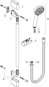 HANSGROHE Brauseset Crometta 100 Vario mit Unica´Croma Stange 650 mm Weiß/Chrom