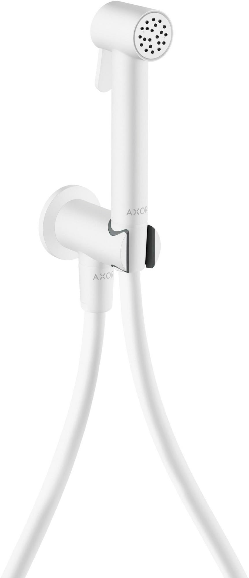 AXOR Bidette Handbrause rund für Kaltwasser mit Brausehalter und 1250 mm Schlauch – 1 Strahlart, schwarz