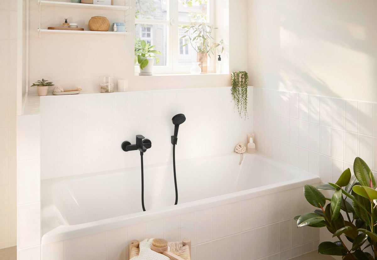 HANSGROHE Rebris S Einhebel-Wannenmischer Aufputz Chrom – Wandmontage, 2 Verbraucher, Temperaturbegrenzung