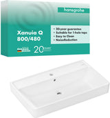 HANSGROHE Waschtisch Compact Xanuia Q 800x480mm weiß mit Hahnloch und Überlauf