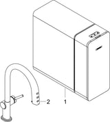 HANSGROHE SodaSystem 210 Aqittura M91 Ausziehauslauf Starter Set sBox – gefiltertes, gekühltes und sprudelndes Wasser