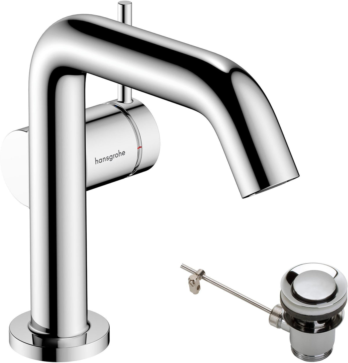 Hansgrohe Tecturis S Einhebel-Waschtischmischer mit ComfortZone 110 und Zugstangen-Ablaufgarnitur, chrom