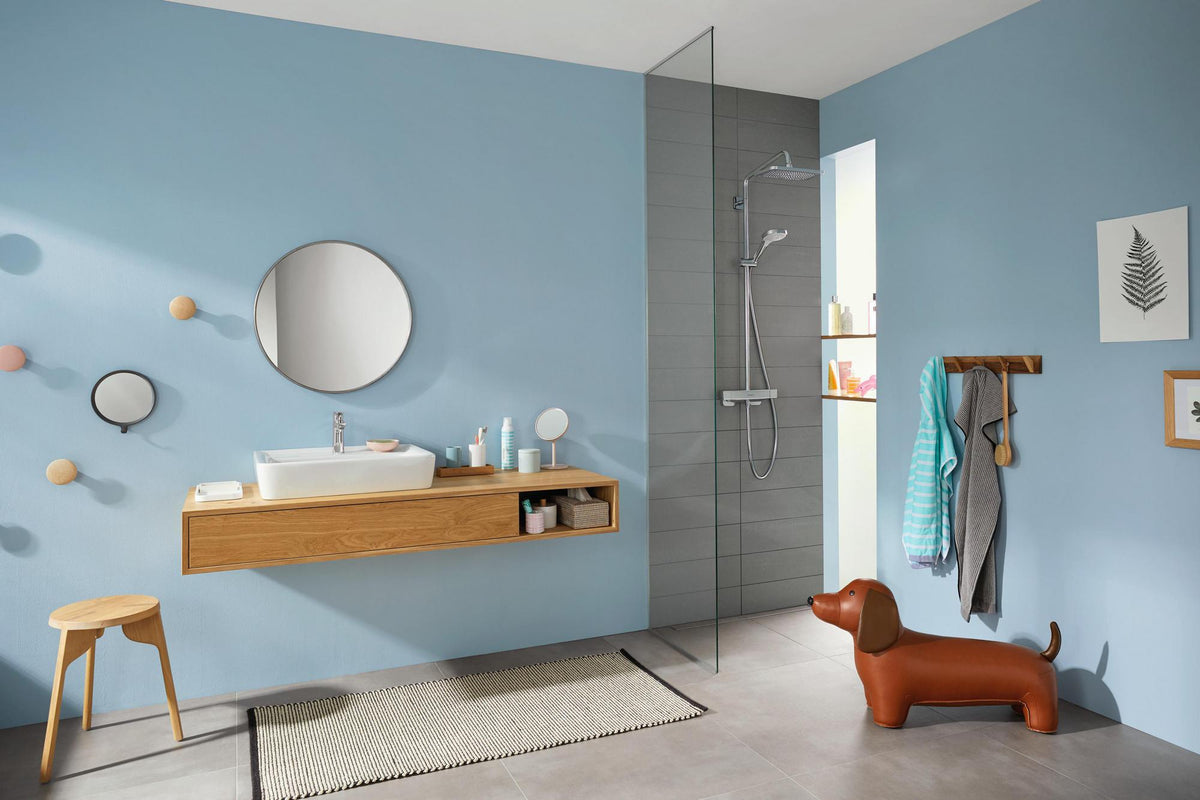 HANSGROHE Showerpipe Croma E 280 1jet Chrom mit Brausethermostat – Duschsystem