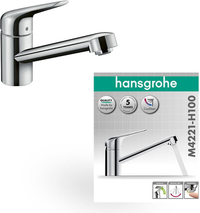 HANSGROHE Spültischmischer Focus M42 100 CoolStart Eco Schwenkauslauf Chrom