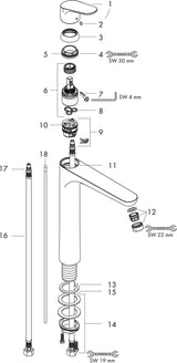 HANSGROHE Focus 230 Einhebel-Waschtischmischer mit Zugstangen-Ablaufgarnitur, chrom