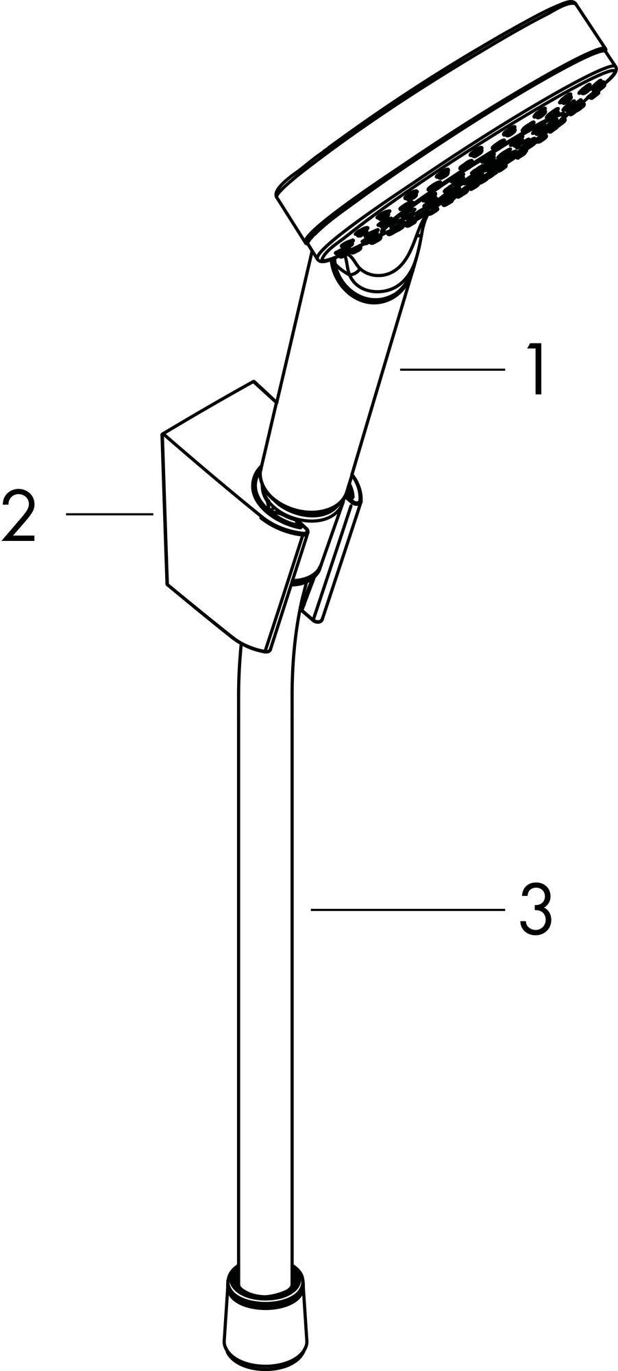 HANSGROHE Crometta 1Jet Brauseset mit Porter Brausehalter, 1,25 m Schlauch, weiß/chrom