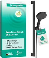 HANSGROHE Raindance Alive Select S 125 Brauseset mit 3 Strahlarten, EcoSmart, Unica 650 mm, Schwarz